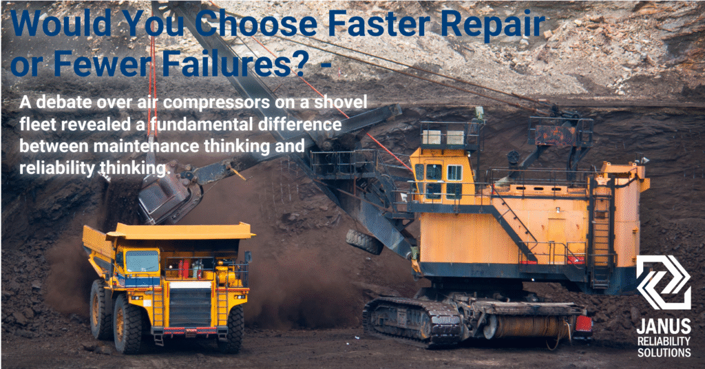 Wire rope shovel loading a haul truck in a Mine